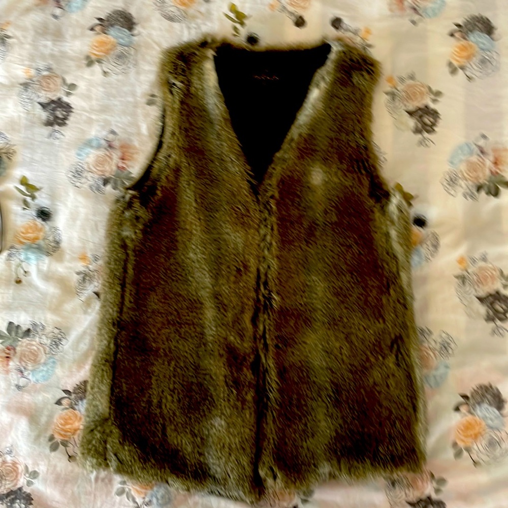 Talula Faux Fur Vest Brown / Beige